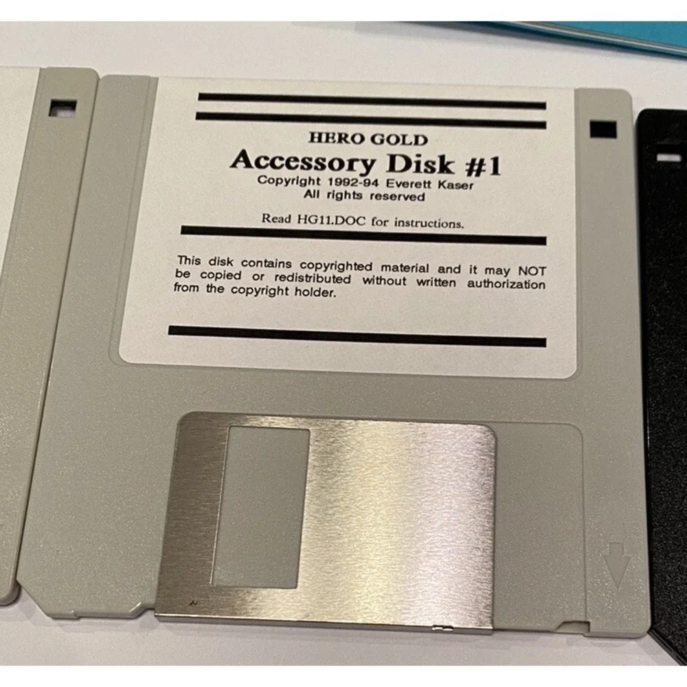 RARE Vtg Hero Gold Game PC 3.5 Lot Of 3 Floppy Disks Everett Kaser 1992 Manuals